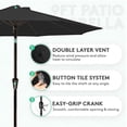 thumbnail image 4 of 9ft Outdoor Round Patio Umbrella, Table Umbrella Market Umbrella with 8 Sturdy Ribs, Push Button Tilt and Crank, 4 of 8