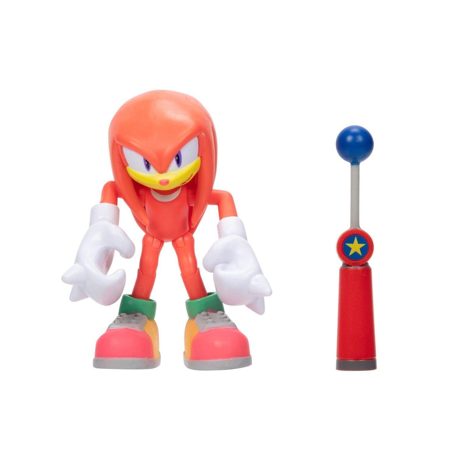 Figurine de 4 pouces Sonic – Knuckles moderne (NEON) avec Point de contrôle bleu comme accessoire
