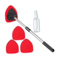thumbnail image 2 of jinwen Auto Windshield Cleaning Tool Telescopic Handle with 3 Microfiber Pads Reusable for RV SUV Truck Aluminum Rod Multifunctional Red Pads, 2 of 9