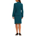 thumbnail image 3 of Unique Bargains Tailleur Blazer Sans Col et Jupe Crayon pour Femme, Ensemble 2 Pcs, Bleu Lac, L, 3 of 6