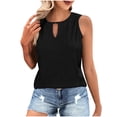 thumbnail image 1 of AherBiu Camisoles de Sortie pour Femmes Sans Manches à Col Rond Camisole d'Été Décontractée Mode Débardeurs Plissés, 1 of 4