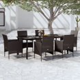 thumbnail image 1 of vidaXL 7 Piece Garden Dining Set with Cushions Black, 1 of 4