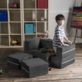 thumbnail image 5 of Jaxx Zipline Causeuse Modulable pour Enfants et Ottomans / Chaise Longue Dépliable, Charbon, 5 of 5