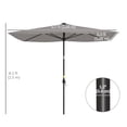 thumbnail image 3 of Outsunny 6.5' x 10' Patio Umbrella Market Umbrella, LED Lights, Light Grey, 3 of 10