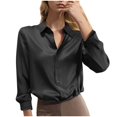thumbnail image 1 of GigrtiJin Chemises Boutonnées pour Femmes Automne Manches Longues Col Rabattu Couleur Unie Mode Décontractée Confortable Hauts Amples, 1 of 5
