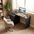 thumbnail image 2 of HOMCOM L Shaped Computer Desk with 3 Drawers Black Wood Grain, 2 of 10