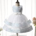 thumbnail image 2 of FAIWAD Robe Princesse Tutlle à Paillettes pour Tout-Petites Filles Sans Manches à Col Rond Robe en Dentelle Patchwork, 2 of 4