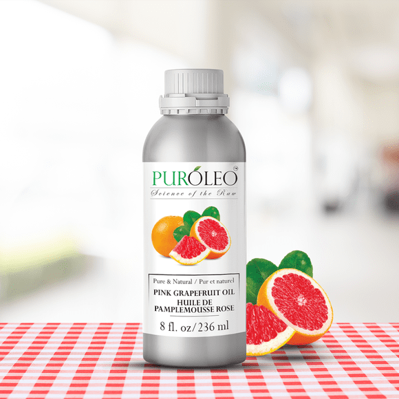 PUROLEO Pink Grapefruit Essential Oil 8 Fl Oz/236 ML (Packed In Canada) 100% Pure and Natural from Fresh Grapefruit Peel, Uplifting Citrus Aroma for Aromatherapy and DIY Beauty Products