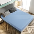 thumbnail image 3 of PiccoCasa Soft 100GSM Full Striped Bed Fitted Sheets 16 Inch Deep Pocket Steel blue, 3 of 7