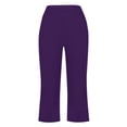 thumbnail image 4 of Penkiiy Women's High Waist Flared Pants, Tummy Control, Purple, L, 4 of 7