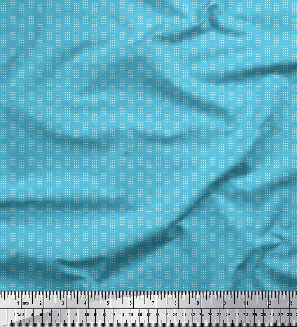 Soimoi Silk Fabric Dots Shirting Print Fabric by Yard 42 Inch Wide