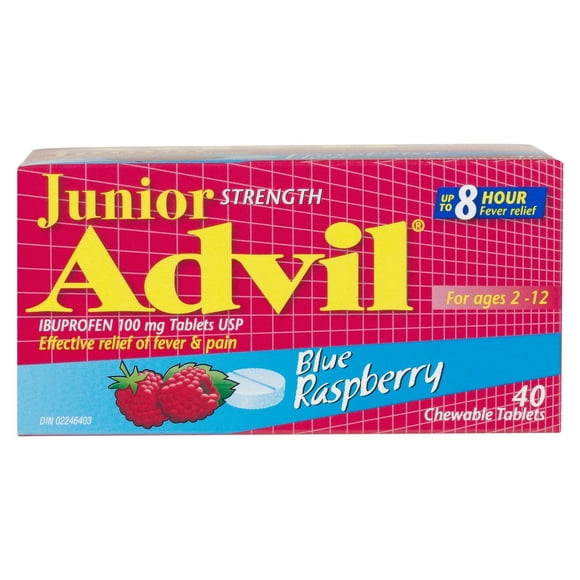 Junior Strength Advil Chewable Tablets Blue Raspberry <br>40s