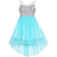 thumbnail image 1 of Girls Dress Sequin Mesh Party Wedding Princess Tulle Blue 14 Years, 1 of 4