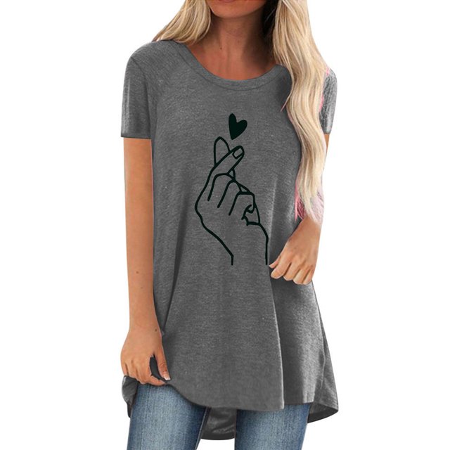 Pompotops Chemises Mode Décontractée pour Femmes Manches Courtes Tee-Shirt Ample Tunique Blouse