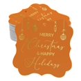 thumbnail image 1 of Inkdotpot Pack Of 100 Merry Christmas & Happy Text Paper Tags DIY Craft Bracket Shape Real Gold Foil Hang Tags, 1 of 1