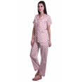 thumbnail image 2 of Moomaya Ensemble de Pyjama en Coton Imprimé à Col Cranté, Boutonné, pour Femmes, Tenue de Nuit, 2 of 6