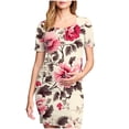 thumbnail image 1 of yoeyez Robes de Maternité pour Femmes à Manches Courtes, Col Rond, Robes à Fleurs, Robe Moulante en Coton de Maternité, Vêtements de Maternité pour Femmes Enceintes Multicolore,G, 1 of 6