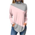 thumbnail image 1 of FAIWAD Tunique à Col Roulé pour Femmes Manches Longues Chandail à Blocs de Couleur Décontracté Ample Tendance, 1 of 3