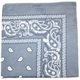 thumbnail image 1 of Qraftsy Paisley Polyester Bandanas - Bulk Lot - 25 Pack (Grey), 1 of 2