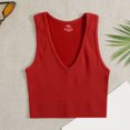 thumbnail image 3 of Tqcoqu Women's Solid Color V Neck Twisted Base Slim High Waist Shapewear Top, 3 of 4