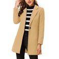 thumbnail image 1 of INSPIRE CHIC Manteau Long Classique pour Femme à Revers Cranté, Manches Longues, 1 of 7