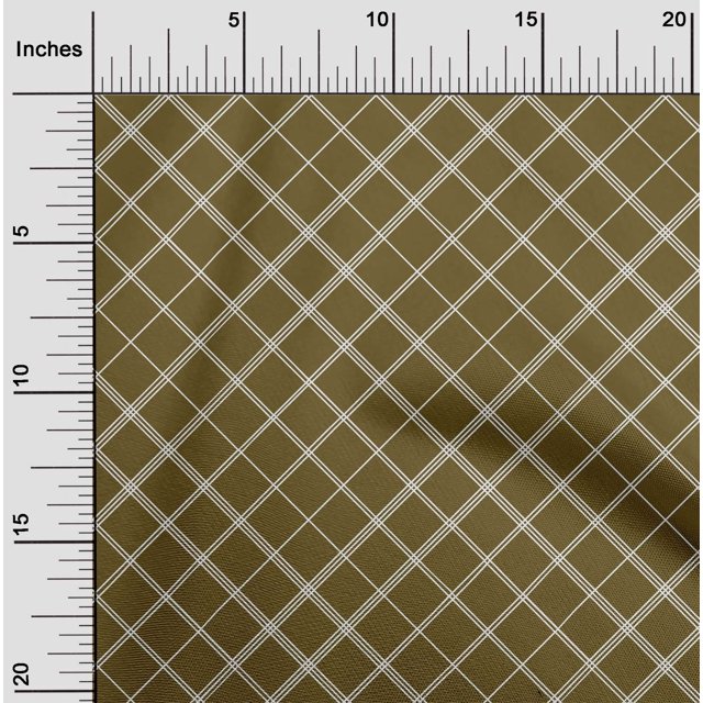 oneOone Cotton Poplin Fabric Check & Geometric Decor Fabric Printed BTY 56 Inch Wide
