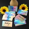 thumbnail image 2 of 50Pcs Thank You Cards Small Business, Mini A variety of styles Thank You for Supporting Cards Notes Shopping Holographic Thanks Greeting Cards for Retail Store Owner Goods Customer 2x3.5 Inch, 2 of 6