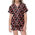 thumbnail image 2 of Luvoko Tween Strawberry Pattern Kids Boys And Girls Pattern Printed Short Sleeve Button Down Pajamas Shorts Set Sleepwear Outfits Kids Set Baby Robe Elephant Tween Girls Robe Kids Bathrobes Size 14, 2 of 4