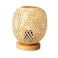 thumbnail image 4 of TISHITA Wicker Table Lamps Rustic Desk Lamp Bamboo Woven Table Lamp Accessories Simple Japanese for restaurant and home Office Bedside Photo Props, 4 of 8