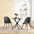 thumbnail image 1 of Homy Casa Set of 2 Armless Dining Chairs with Curved Upholstered Back, Grey Fabric, 1 of 10