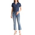 thumbnail image 2 of INSPIRE CHIC Blouse à Pois pour Femme Col en V Manches Courtes Haut de Bureau m Bleu Marine, 2 of 7