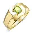 thumbnail image 3 of RYLOS Men's Rings 14K Yellow Gold Ring Classic Solitaire 7X5MM Oval Shape Gemstone Designer Band Peridot August Birthstone Rings For Men Size 12, 3 of 7