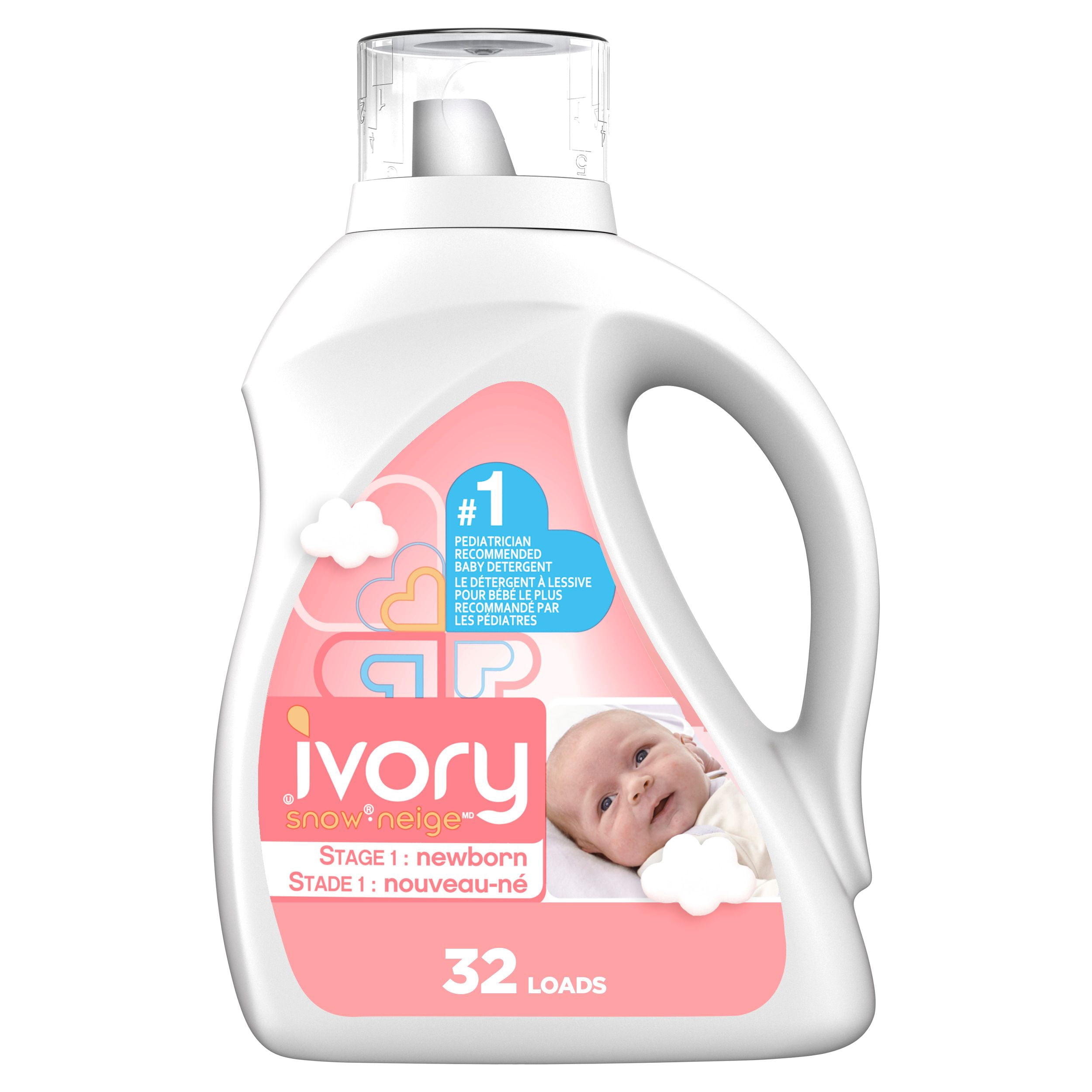 Ivory Snow 1 Newborn Baby Liquid Laundry Detergent, 1.36 Litres, 32 Wash Loads