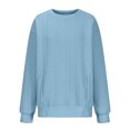 thumbnail image 4 of MeetoTime Women's Crewneck Sweatshirts Fall Long Sleeve Oversized Pullover Sweatshirts with Pockets, 4 of 5