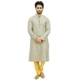 thumbnail image 2 of Atasi Ethnic Men's Kurta Pyjama Set White Bollywood Designer Shirt-Small, 2 of 6
