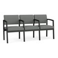 thumbnail image 1 of Lenox Steel Reception Waiting 3 Seats Chair / Black Steel / Light Gray, 1 of 5
