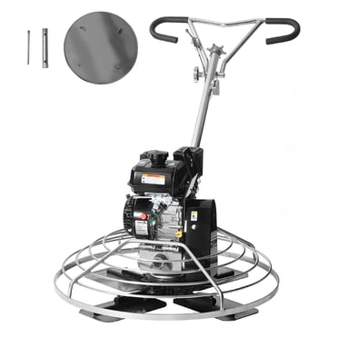 KFFKFF Nettoyeur de Béton, Niveleuse à Gaz de 38” avec Bac Flottant, Surface en Béton Robuste de 6HP, Ciment de Béton de Qualité Industrielle avec Lame de Finition, Orange