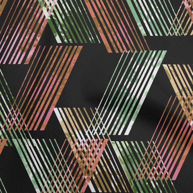 oneOone Rayon Multicolor Fabric Geometrical Lines Craft Projects Decor Fabric Printed By The Yard 56 Inch Wide