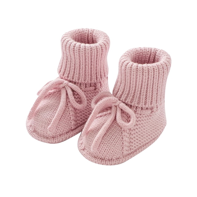 RXIRUCGD Baby Solid Color Knitted Walking Shoes Slip Socks( Hot Pink, Size:9 )