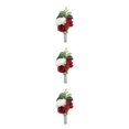 thumbnail image 3 of mmirethe 5pcs/set Tenue Réutilisable de Corsage de Poignet pour Tout Événement Spécial Boutonnière de Bal Inodore Rouge Artificiel 3Set, 3 of 6