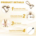 thumbnail image 3 of Uxcell Swivel Clasps Hook, ID Detachable Snap Hook with Screwdriver Light Gold 5/8 Inch, 3 of 7