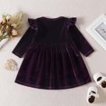 thumbnail image 4 of EGNMCR Vêtements pour Bébé Fille Robe Princesse Couleur Unie Macramé à Manches Longues Col Rond, 4 of 4
