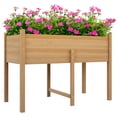 thumbnail image 1 of Outsunny Wooden Raised Garden Bed Elevated Planter Box for Flower, Natural, 1 of 10