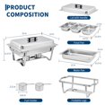 thumbnail image 2 of Ensemble Professionnel de Buffets à 3 Compartiments en Acier Inoxydable, Ensembles de Serveurs et Réchauffe-Buffets de 8 Qt, Plats Rectangulaires Anti-Frottement avec Couvercle et Poêles de Taille 1/3 pour Mariages, Fêtes, Usage Commercial, 2 of 8
