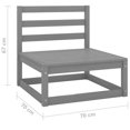 thumbnail image 4 of vidaXL Garden Middle Sofa Grey Solid Wood Pine, 4 of 4