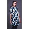 thumbnail image 3 of Bimba Short Kurtis For Ladies Printed Mandarin Collar Roll Up Sleeve Dress, 3 of 6
