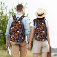 thumbnail image 4 of Vsdgher Halloween With Skull Print Canvas Backpack Travel Rucksack Unisex Knapsack 15.7/17.7Inch Laptop Backpack for Work,College-Small, 4 of 5