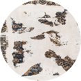 thumbnail image 1 of Ahgly Company Tapis Rond Abstrait Chocolat Blanc Beige, 7 Pieds Rond, 1 of 6
