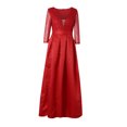 thumbnail image 4 of EGNMCR Robes de Soirée pour Femmes, Robes Formelles pour Femmes, Robes de Cocktail pour Femmes Mode Femmes Col en V Manches Mi-Longues Uni Paillettes Fente Haute Manches Longues Robe de Soirée Longue Robe de Cocktail Femmes Robe, 4 of 8