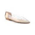thumbnail image 1 of BLISSFUL STEP Women's Shoes Rhinestone Clear Pointed Toe Slip On Ballet Flats Champagne Gold 7, 1 of 8